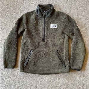 Boys Olive Large North Face Campshire Pullover Fleece